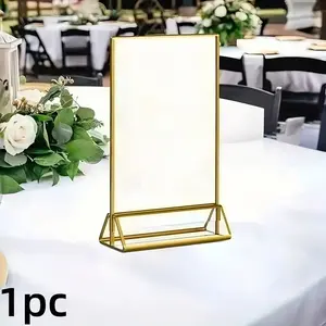 1pc Double-Sided Transparent Acrylic Display Stand Organiser, Multi-Purpose Desktop Art Rack, Ideal for Weddings, Events, Restaurants, Easy Installation
