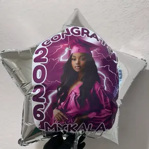 Custom Foil Mylar  Balloons | 18” Helium Custom Star Photo Ballon