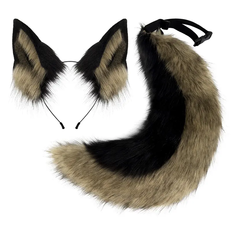 Cute Fluffy Fox Ears & Tail Set – Soft Plush Anime Cosplay Costume for Halloween, Party & Dress Up
