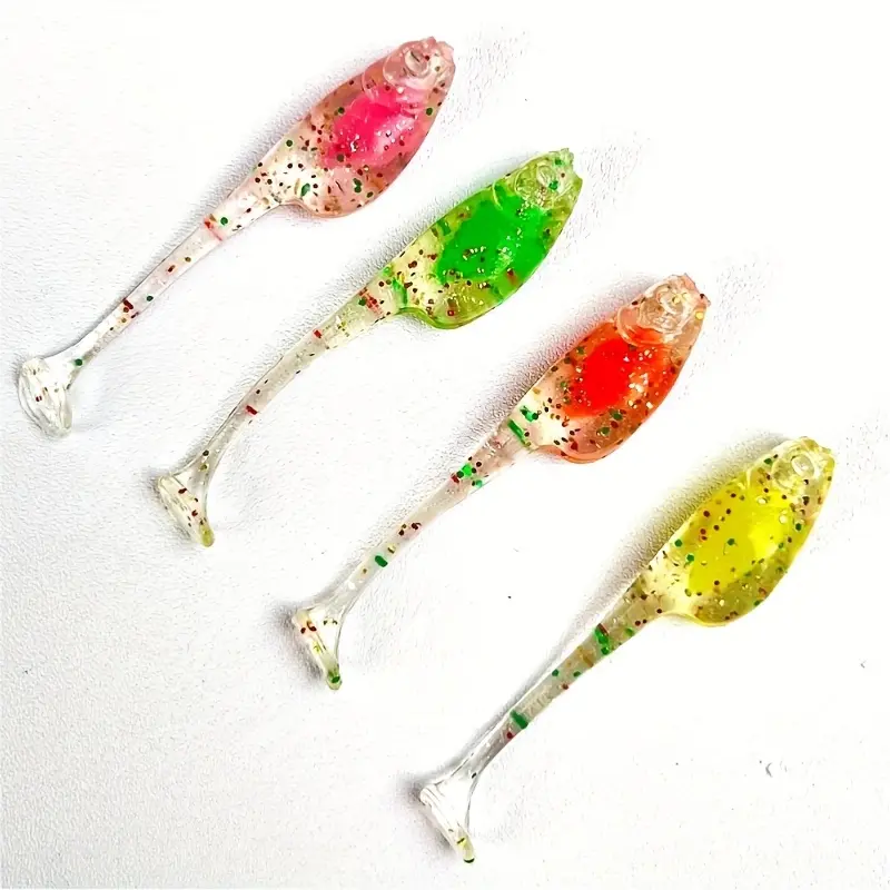 40pcs Crappie Jig Lures Kit, Soft Plastic Tail Swing Baits with Jig Heads Hooks, Panfish & Bluegill Fishing Lures for Crappie Fishing