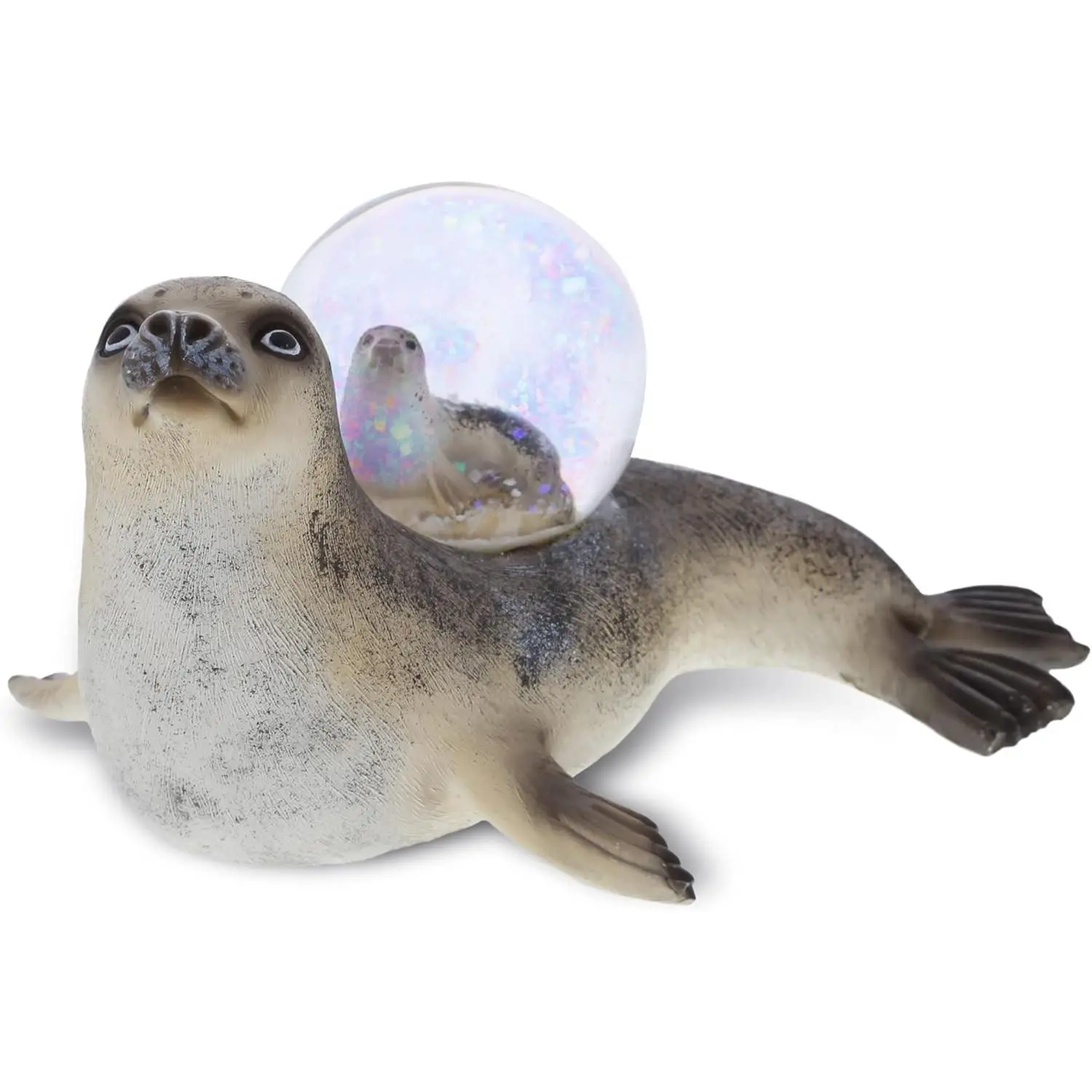 Seal Snow Globe - Sparkly Water Globe Figurine with Sparkling Glitter, Collectible Novelty Ornament for Home Decor, for Birthdays, Christmas, and Valentine's Day - 45mm
