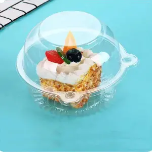 50 Pack Extra Large Jumbo Muffin Containers, Clear Plastic Flip Top Cupcake Holders, Cartoon Cat Head Design Disposable Muffin Boxes for Bakery, Party, Takeout