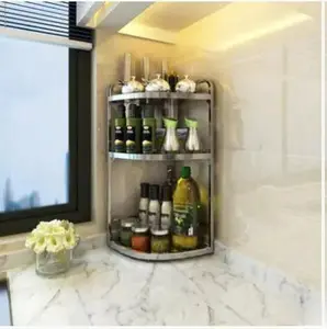 Aolixin Stainless Steel 3-Layer Corner Storage Rack SUS304 Durable Kitchen Organizer Shelf 350mm Height Medium & Small Sizes