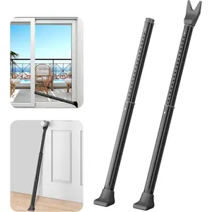 Door Security Bar & Bar, Stoppers Jammer for Home, Apartment, Travel (2 Pack,Black)