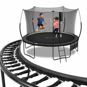 SkyBound 14 FT 12 FT 10FT 8FT 6FT Springless Trampoline for Kids and Adults - Recreational Trampolines with AntiRust Coating - Bungee Cords Outdoor Trampoline for Kids - No-Gap Design Zipper System