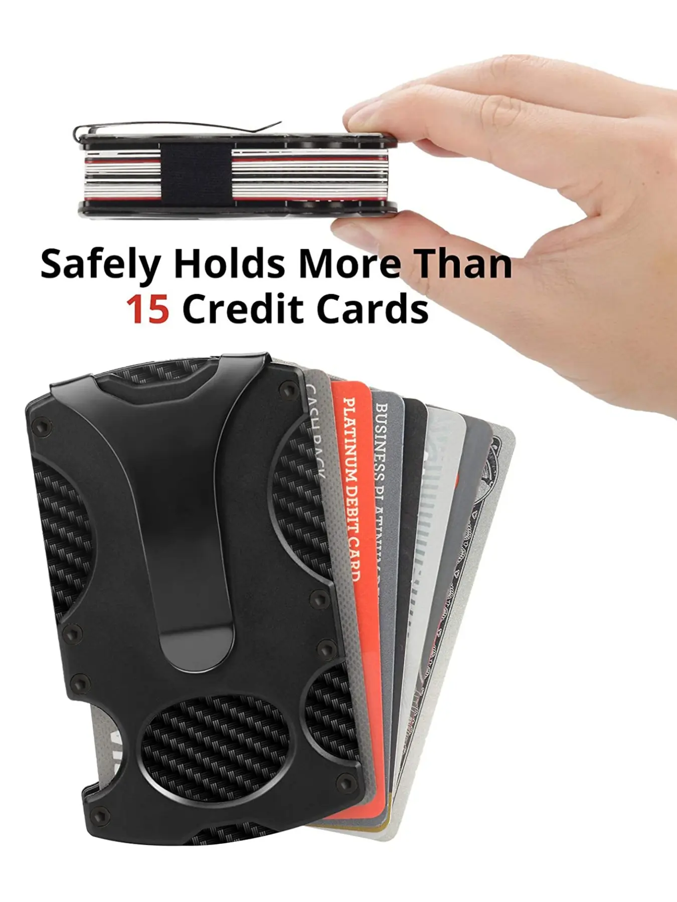 Men's ultra-thin RFID blocking metal aluminum alloy card clip, Credit Card Organizer, scratch resistant, minimalist business design, compact credit card holder, unisex commuting compact and exquisite wallet, essential for travel