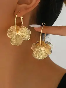 Hollow Out Flower Design Dangle Earrings, Lightweight Earring, Fashionable Jewelry for Women, Trendy All-match & Exquisite Jewelry for Birthday Gift
