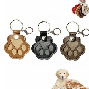 Dog Fur Storage Keychain, Cute Leather Paw Keychain Pet Hair Keepsake Keyring, Unique Memorial Collection Key chain, Cat Memoria