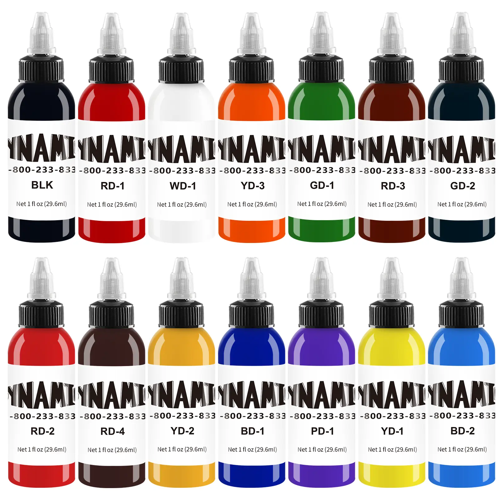 14 Colors Professional Tattoo Ink Set | 30ml(1oz) Water-Based Tattoo Pigments, Long Lasting Vibrant Tattoo Ink For Tattoo Artists & Beginners