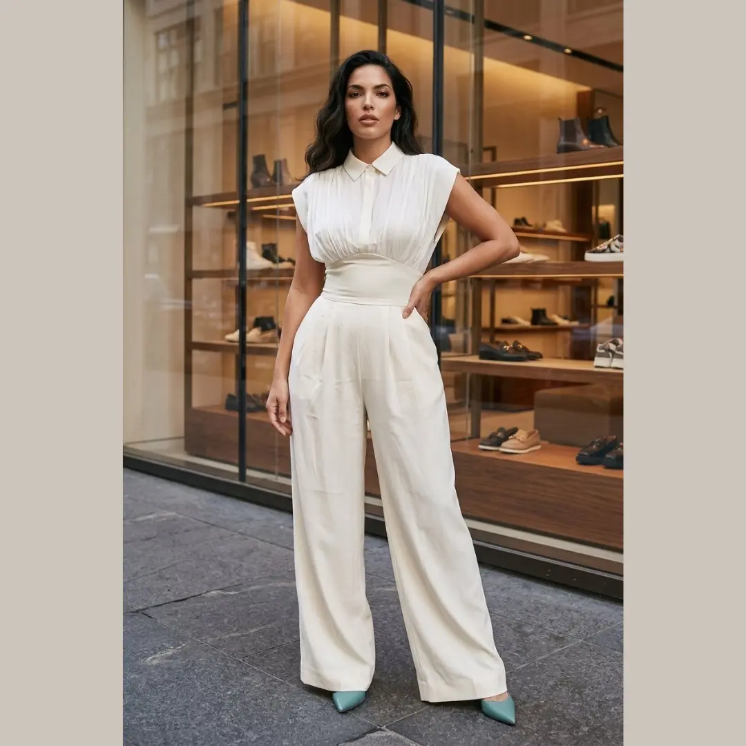 The Isabella Pleated Satin Jumpsuit
