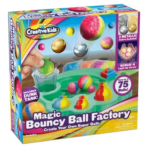 Magic Bouncy Ball Factory Set - Make 75 Stunning DIY Bouncy Balls, Including Light-Up Magic Balls!