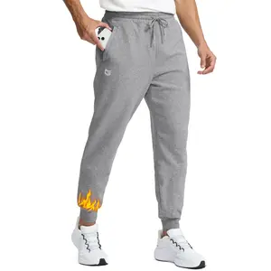 G Gradual Men's Cotton Fleece Thermal Lined Joggers, Casual Athletic Sporty Tapered Lounge Pants with Zipper Pockets, Winter Warm Men's Joggers Pants for Workout Gym, Casual Athletic Joggers