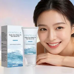 1PCS Centella Hyalu-Cica  Water-Fit Sun Serum UV Protection  Moisturizing Lightweight Non-Sticky Makeup Primer SPF 50+ PA+ Gel Cream Soothes Sunburn Reef-Safe Vegan