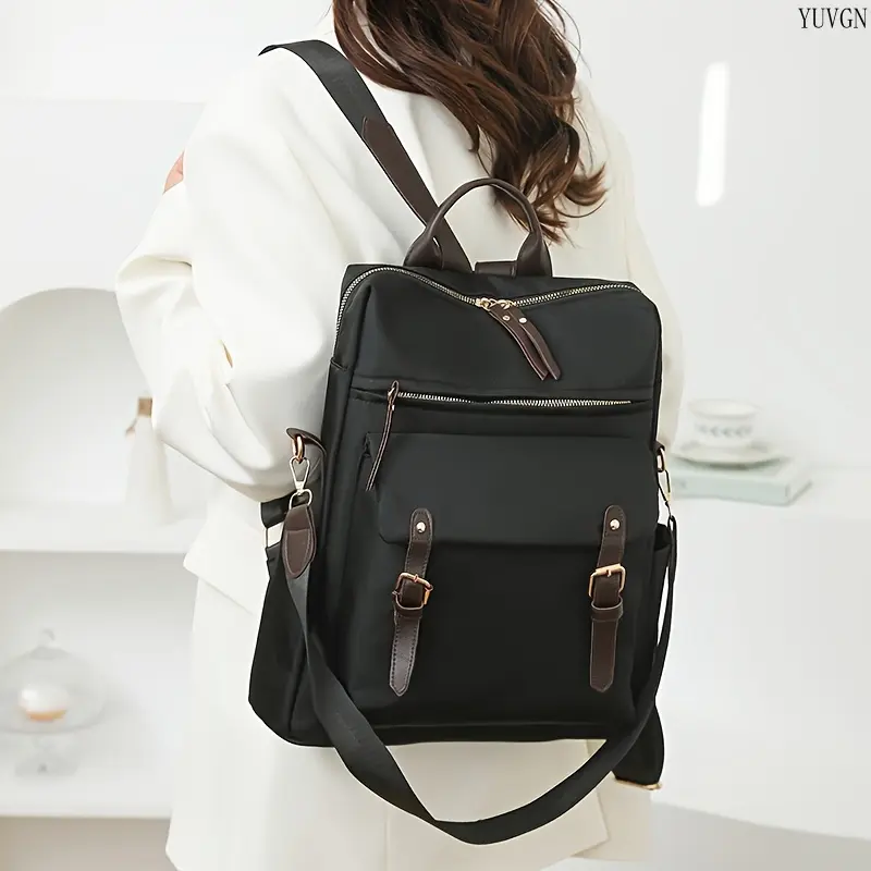 Unisex Plain Convertible Backpack for School, High-Capacity Multi-Function Anti-Theft Bag with Padded Back for Work & Commute, Backpacks For School, Adults