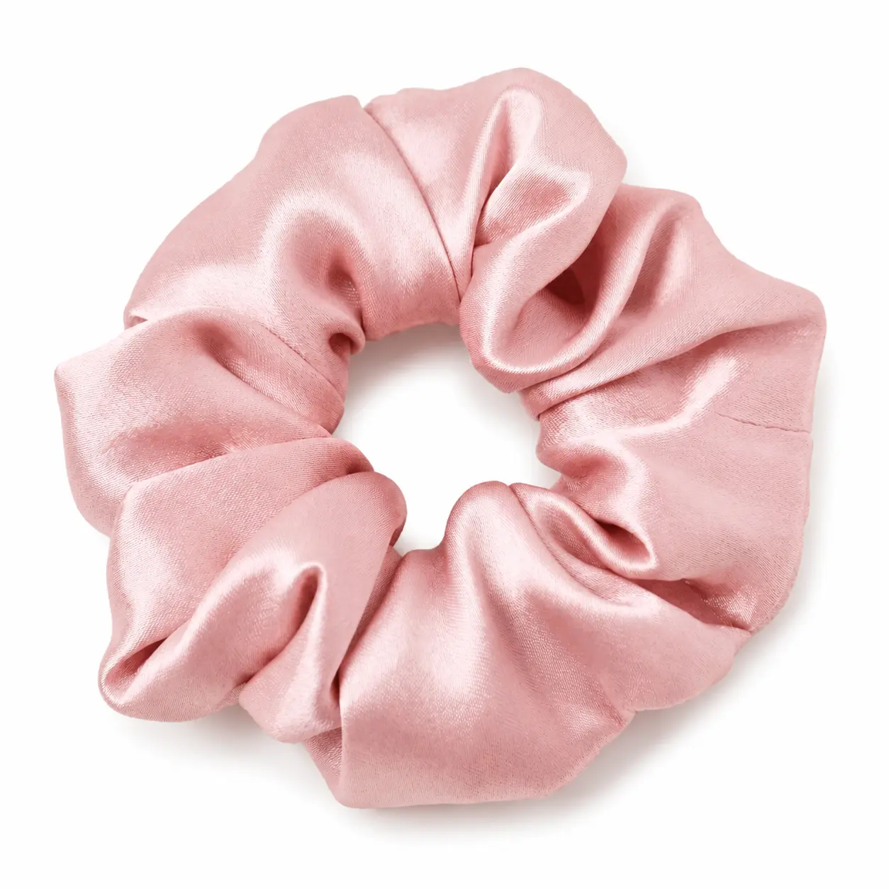 Blush Pink Satin Scrunchies 2-Pack, Soft Elastic Hair Ties for Ponytail, Messy Bun, Cute Everyday Hair AccessoriesHalloween Christmas Gift for Kids