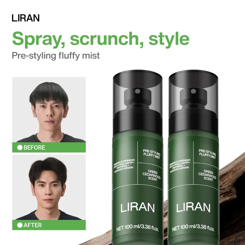 LIRAN Male Volumizing Hair Spray, Lightweight Haircare for Daily Use, Matte Texture Mist for Fuller Hair, Natural Waves, All-Day Hold, Cedarwood Scent, 100ml, Love It or Get Your Money Back  Father's Day Gift