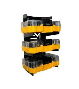 Drill Bit Storage Rack compatible with DeWalt - Organize Your Tools with Ease, Rust-Resistant Satin Black, Holds 3 DeWalt Bit Cases, Ideal for Garages & Workshops
