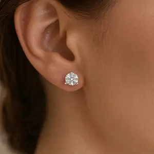 3.4 ctw lab grown diamond stud earring|IGI certified| 3 prong white gold| 1.7ct each