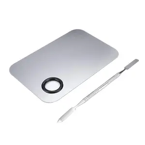 Stainless Steel Makeup Palette, Professional Cosmetic Color Mixing Tray, Beauty Salon Lipstick Blender, Suitable for Foundation & Eyeshadow, Cosmetic Makeup Tool