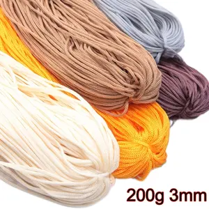 [200g 3mm Hollow Crocheting Yarn] 1pc Crocheting Nylon Cord Knitting Hollow Yarn Thread Crochet Line For DIY Knitting And Crocheting Bracelet Mat Hat Bag Shoes Handmade Light Weight 200g 3mm