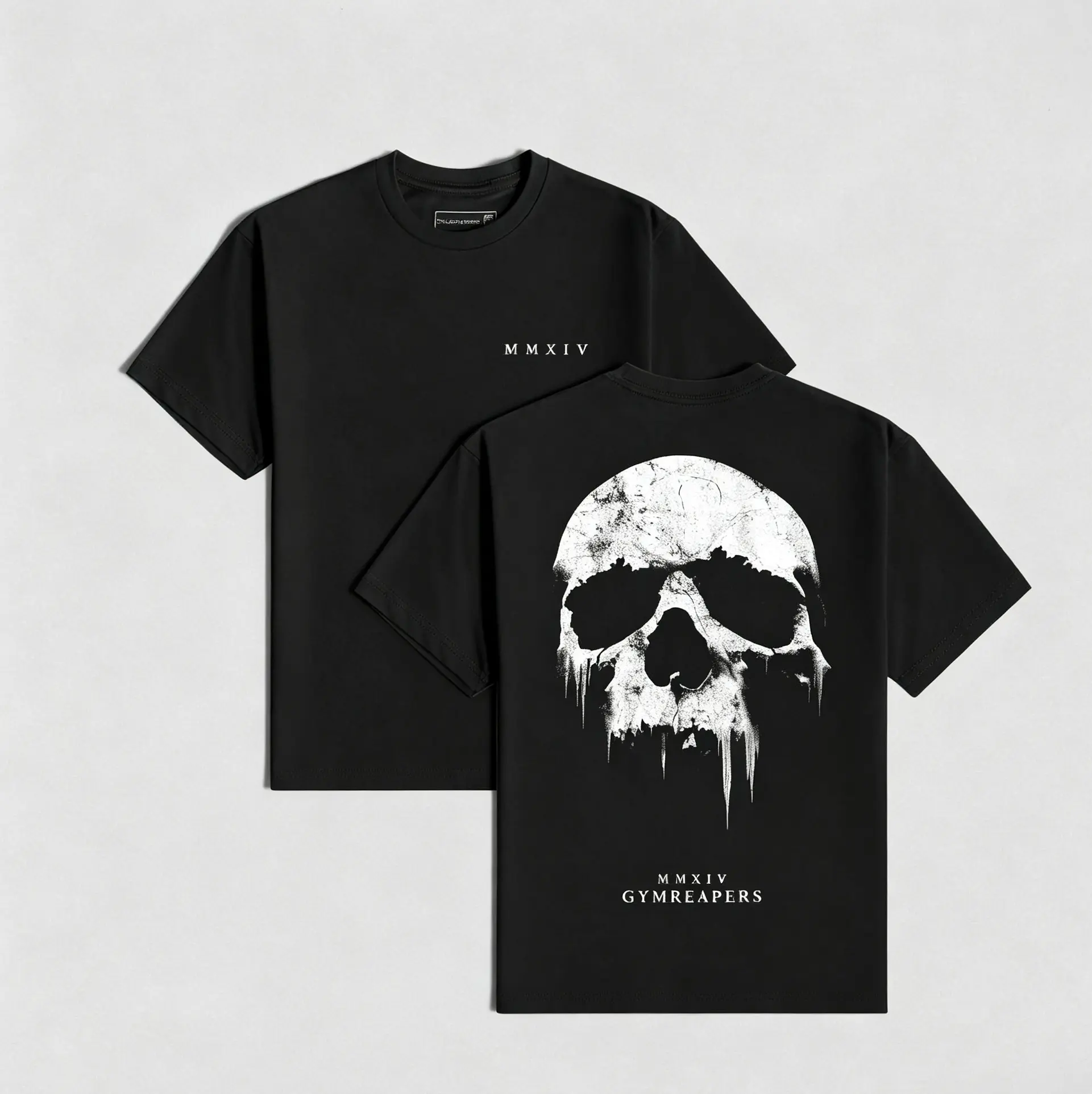 Gymreapers Men's Graphic Tees - Skull Cotton Menswear Tops, Casual Chic Workout-Train Streetwear, Outdoor Sports Tshirt