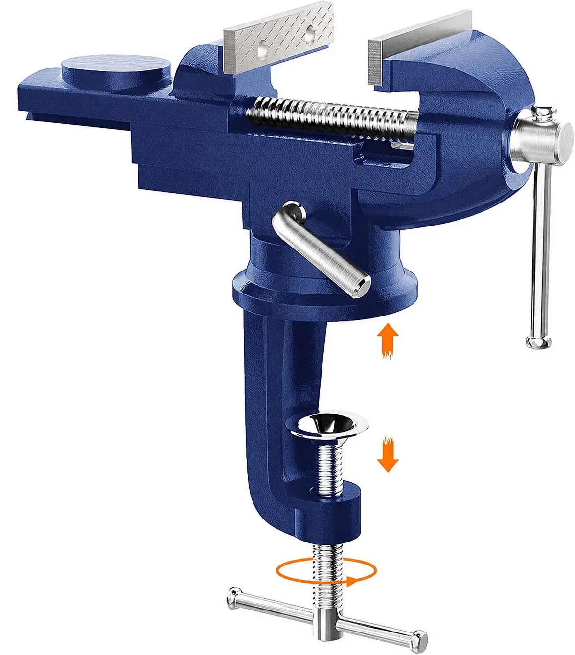 Bench Vise, 360° Swivel Base Vise,Woodworking Vise for Woodworking,Cutting Conduit, Drilling, Metalworking, Table Bench Vice Craft Vise, DIY Craft Carving Tool, Stable Grip, Easy Setup, Jewelry Fix Hack