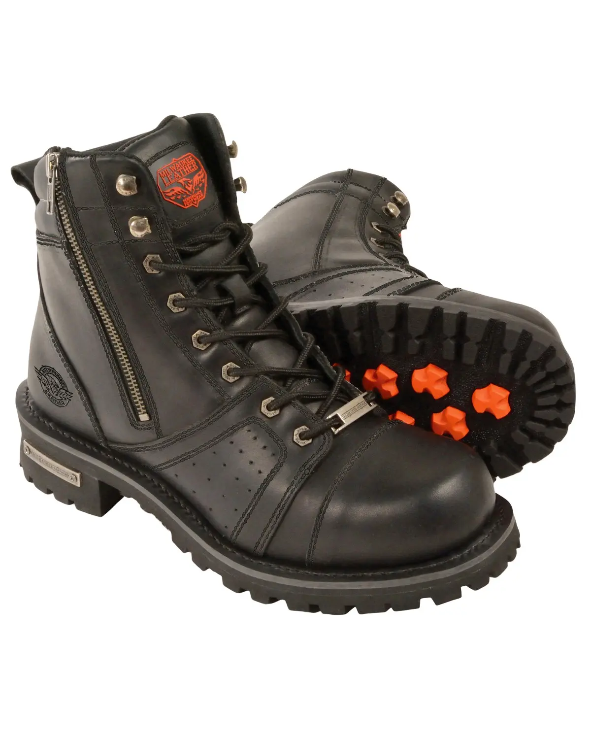 Milwaukee Leather Men's Men'S Lace To Toe Boot Round Wide - Mbm9000w