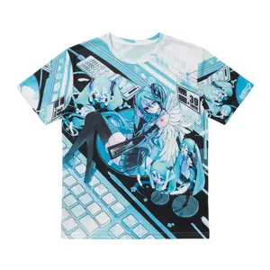 Hatsune Miku Forever Black Mint Graphic T-Shirt, Anime Vocaloid Official Collab Tee, Japanese Streetwear Unisex Shirt S–3XL