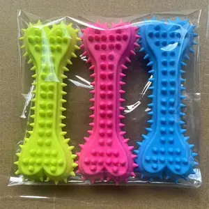 Bone-Shaped Dog Chew Toy - Durable Rubber Toothbrush Stick For Teeth Cleaning, Training & Play