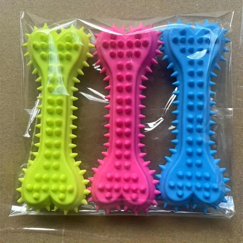 Bone-Shaped Dog Chew Toy - Durable Rubber Toothbrush Stick For Teeth Cleaning, Training & Play