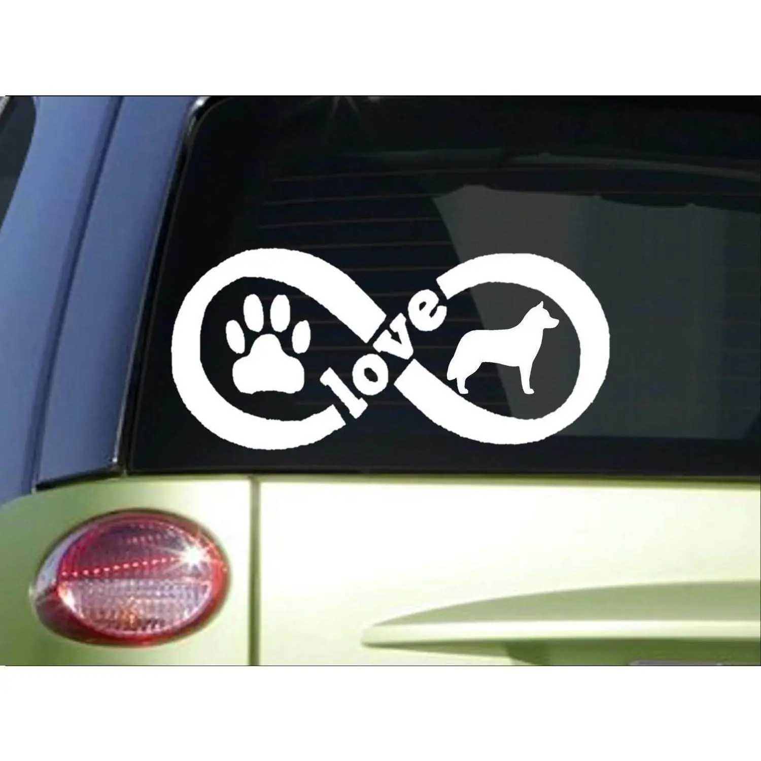 Siberian Husky Infinity sticker *H421* 4 x 8.5  inch vinyl dog decal