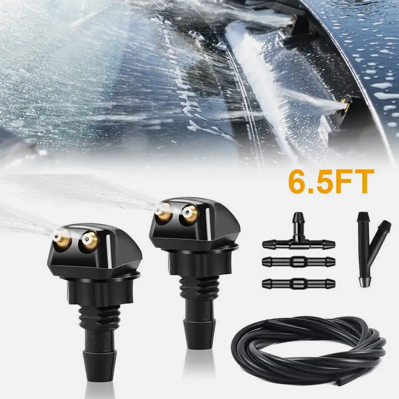 SJPACK 2PCS Universal Car Windscreen Front Window Washer Wiper Sprayer Nozzle Spray Jet Auto Detailing Supplies Automotive