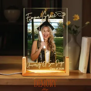 Personalized Graduation Led Night Light Lamp Class Of 2026 Gift For Daughter For Son, Custom Photo Senior Gifts