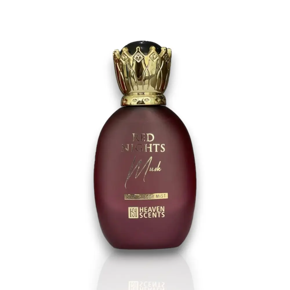 Heaven Scents Red Nights Musk Unisex Hair & Body Mist, 1.7 oz-50 ml Alcohol Base EDP, Fresh Floral Fragrances, Long-Lasting Fragrance Perfume Scent