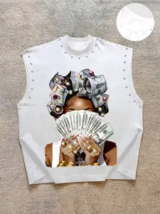 Men's Casual Vest, Trendy Outfit, Background Money Theme Print, Accents, Fitted Long Sleeve, Graphic Pattern, All Seasons Wear