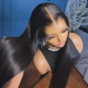 Bling Hair Long Bone Straight 13x4 13x6 Lace Frontal Wig For Women Human Hair Wigs Lace Wig Human Hair Natural Black SpringStatements