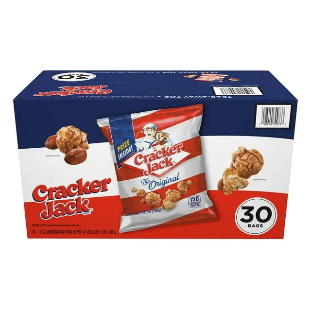 Caramel Coated Popcorn Mix with Peanuts, 1.25 oz Bags (Pack of 30) - Sweet & Salty Snack Foods, Office Travel Treats for Gift Baskets