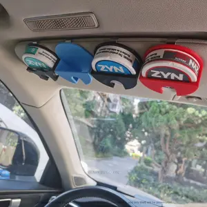 Trending Universal Fit Car Visor Zyn Pouch Holder - Car Storage Organizer, PLA Material, Durable Secure Hold, Easy Access, Auto Accessories (Black, White, Blue, Red) (FS)