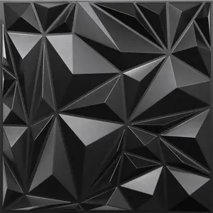 12 Pack  Wall Panels for Interior Wall Decor, Black  Design Accent Wall Panels, 19.7''x19.7'' Modern Textured Wall Panels for Living Room Lobby Bedroom TV Backdrop