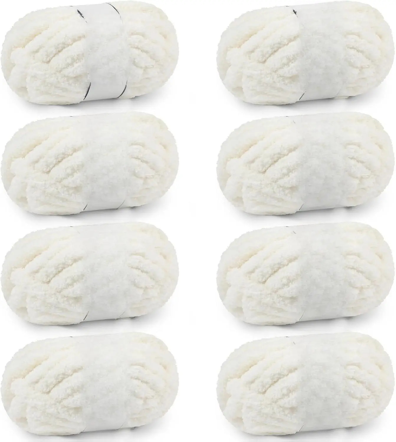Cozyful Chunky Yarn for Hand Knitting - #10 Extreme Jumbo Yarn, Jumbo Big Thick Chenille Yarns for Crocheting, Super Bulky Cream Yarns, 8 Skein (25 yds 8 oz Each Skein)
