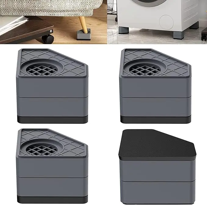 SEISSO Anti Vibration Pads for Washing Machine, Washer & Dryer Pedestals Shock and Noise Cancelling Washing Machine Foot Pads, Washing Machine Support Stabilizer Mat Protect Laundry Shaking Walking Skidding (4 Count)