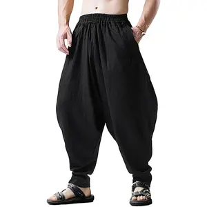 Men's Drawstring Aladdin Hippie Harem Pants Loose Drop Crotch TrousersGift