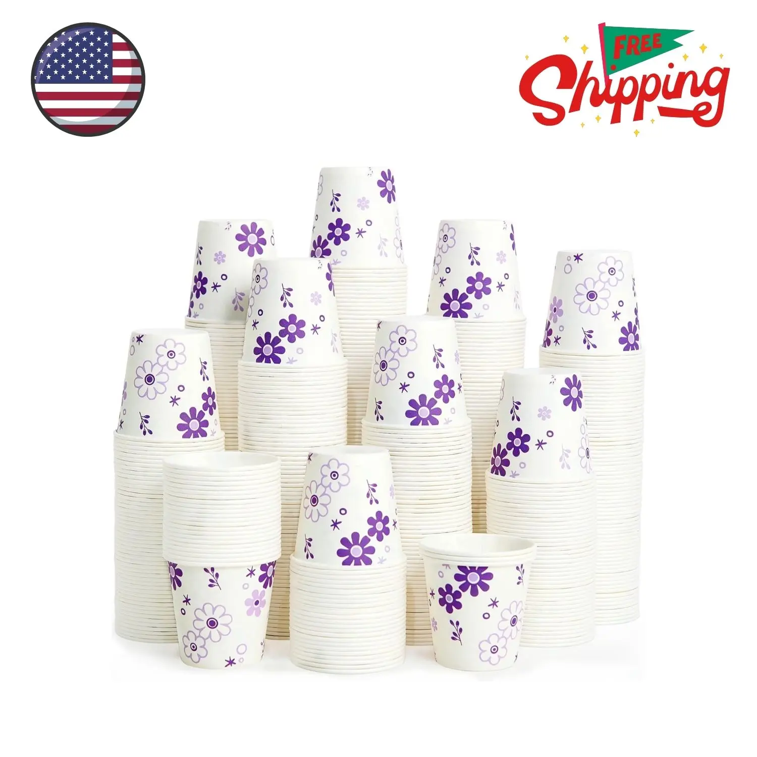 300 Pack 3oz Disposable Bathroom Cups, Paper Mouthwash Cups