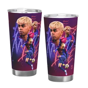 1pc Lamine Yamal 20oz Stainless Steel Tumbler - Double-Wall Vacuum Insulated Thermal Cup with Leakproof Lid, Football Young Talent Design for Gym, Hiking, Camping, Travel - Great Gift for Fans drinkware beverage coffee bottle