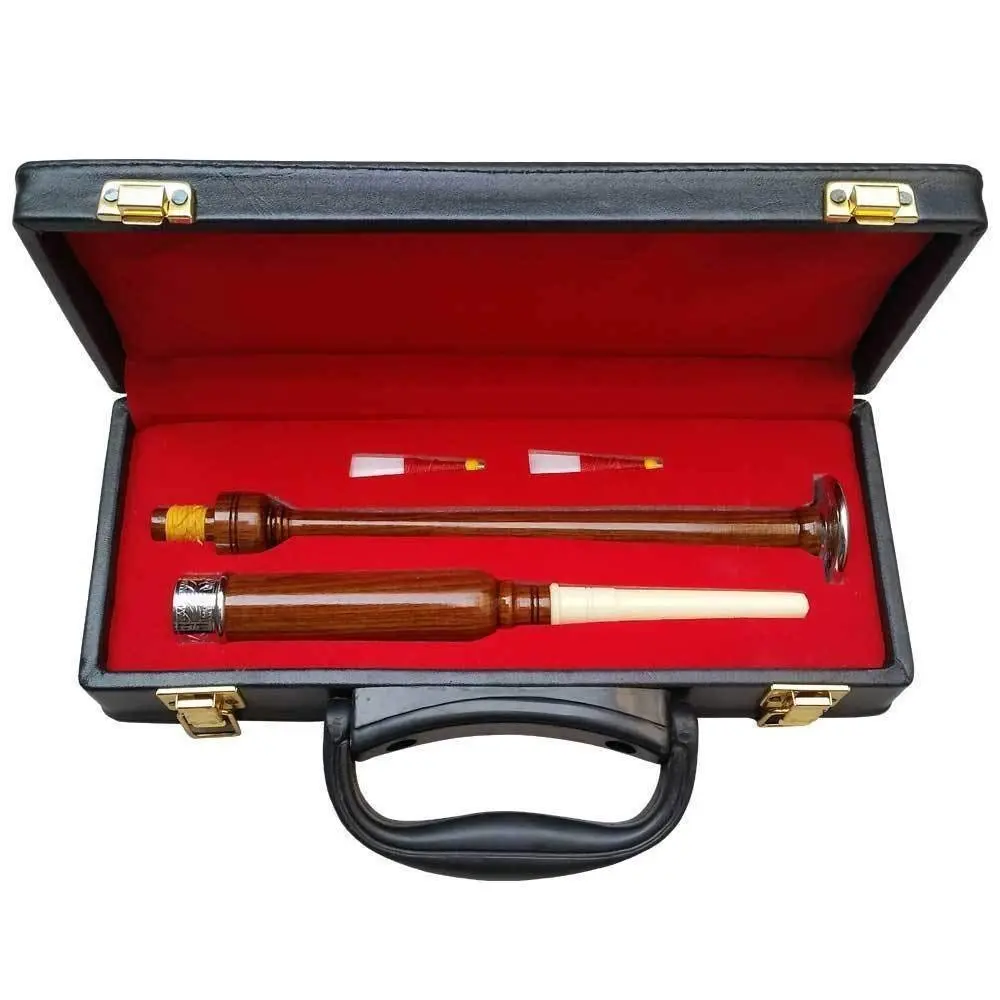 AAR Rosewood Practice Chanter with Engraved Mounts, Wooden Box, 2 Reeds, Learn Booklet, Music Accessories, Customer Satisfaction & Money Back Guarantee