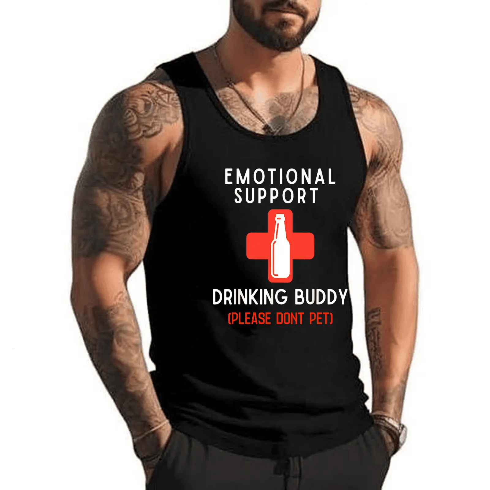 Emotional Support Drinking Buddy Adult Funny Drinking Tee Tank Top