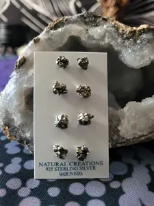 Rough Pyrite Stud Earings