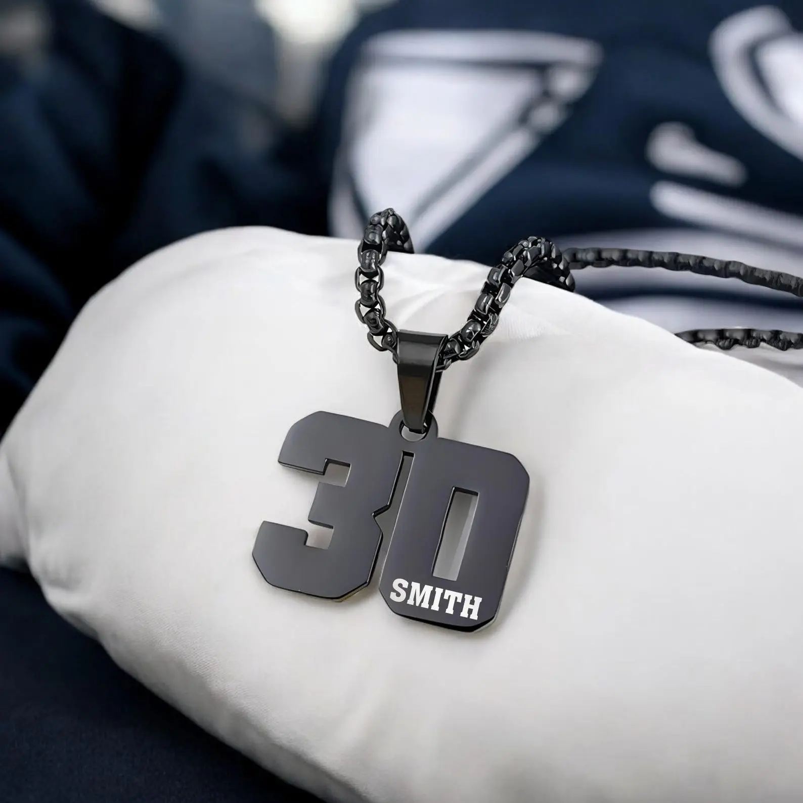 AS310 Personalized NUMBER NECKLACE for Boys Girls Sports School Team Gift Football Baseball Basketball Hockey Soccer Fathers Day Custom