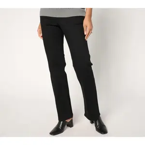 Denim & Co. Petite Black Signature Perfect Flex Strght Leg Jean