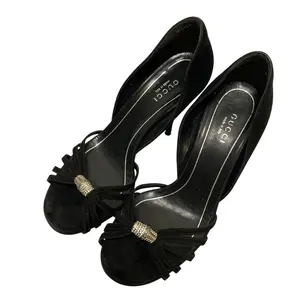 Pre-owned GUCCI Suede Small Leather Goods High Heel Sandals